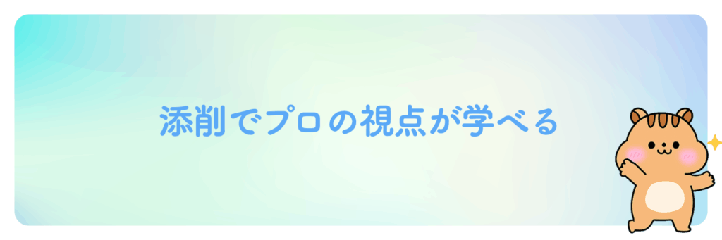 添削でプロの視点が学べる