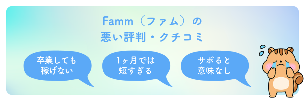 Fammの悪い評判・口コミ