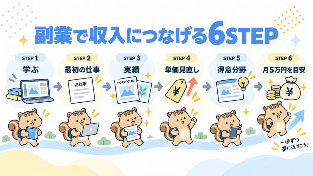 副業で収入につなげるまでの現実的な6STEP