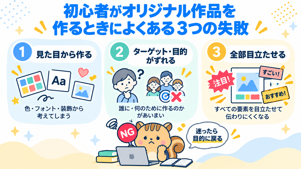 初心者がオリジナル作品を作るときによくある3つの失敗
